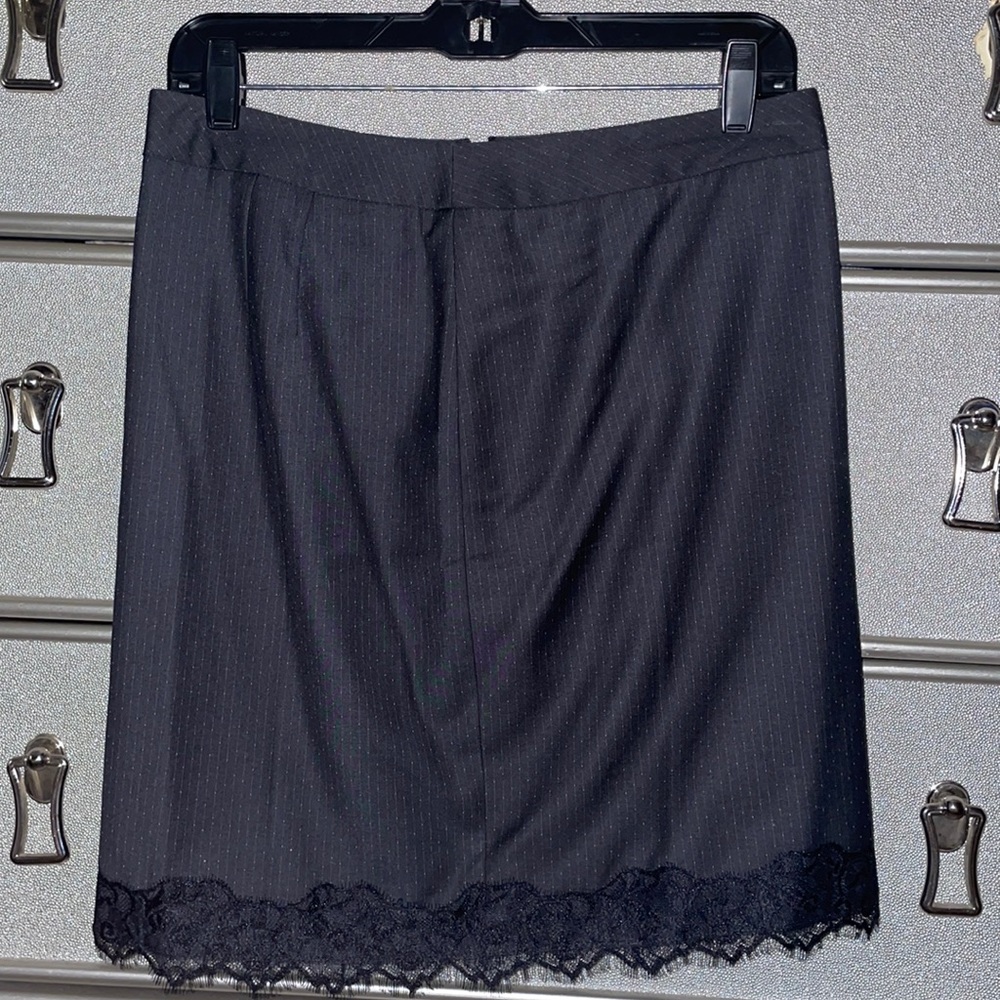 Black LOFT skirt with lace trim bottom